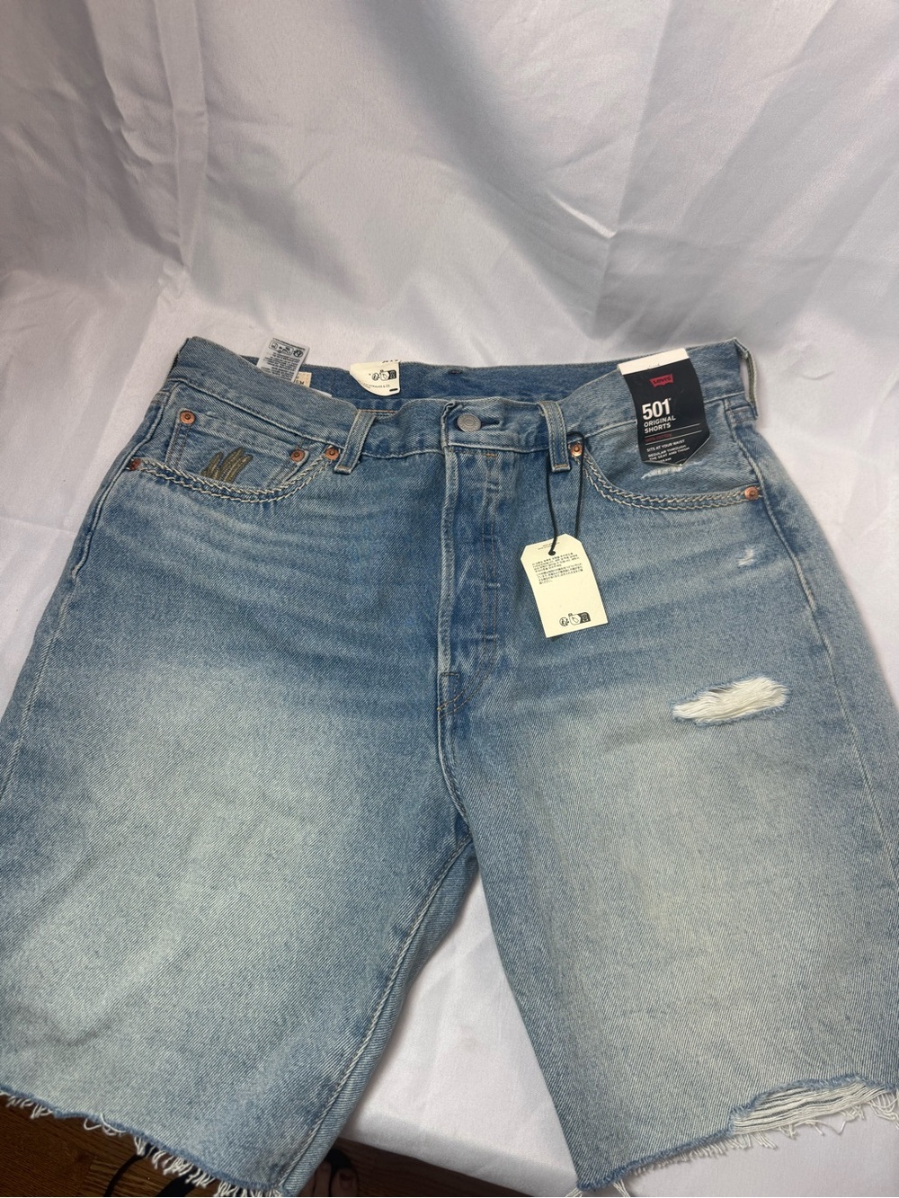 NWT Men’s Levi’s 501 Jean Shorts Denim Premium Western Embroidery Sz 34